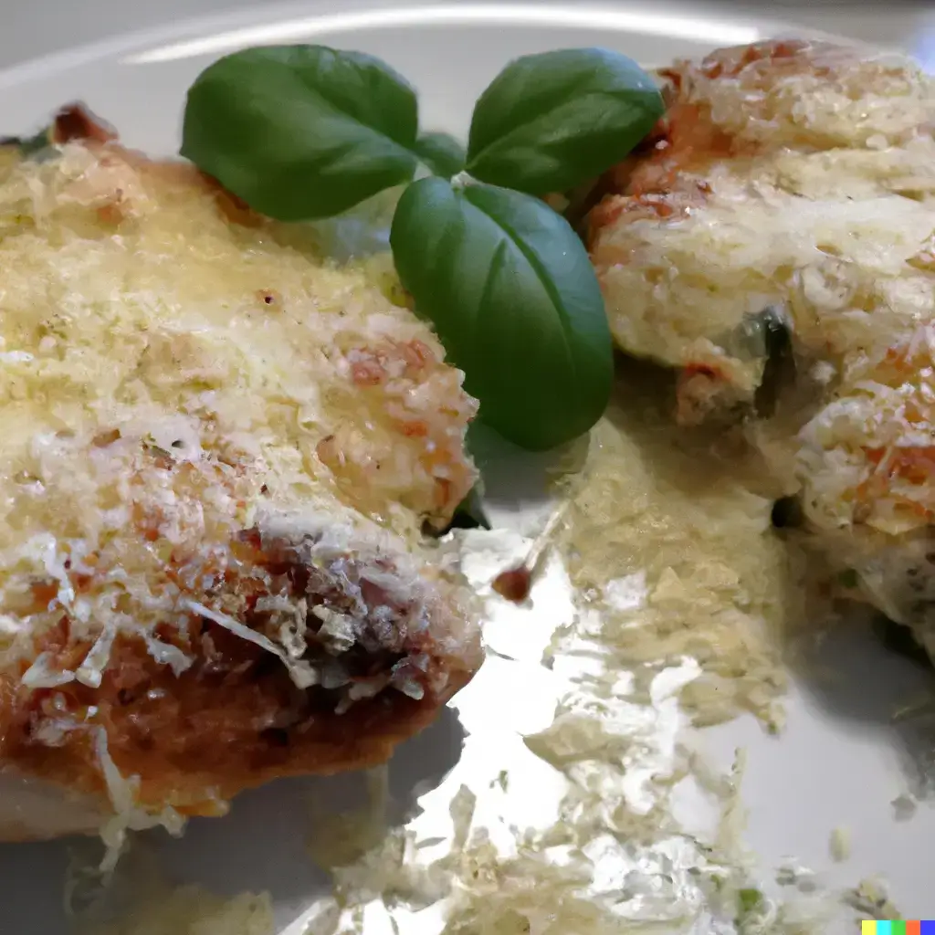 Das Bild zeigt knuspriges Parmesan-Hähnchenbrüste